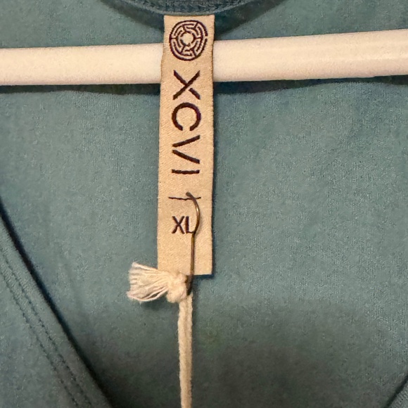 NWT XCVI Glennon V-neck Dress in Green Sky color, Pockets, Sz. XL - Picture 4 of 5